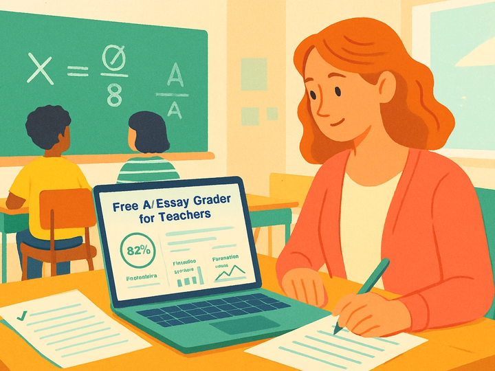 Editorial illustration for Free AI Essay Grader for Teachers: The Practical, Privacy-Safe Guide.