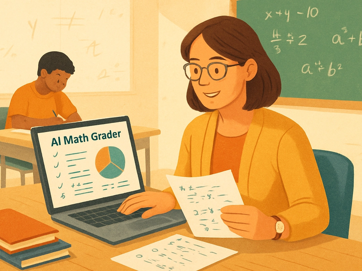Editorial illustration for AI Math Grader Guide: A Practical, Evidence-Bound Playbook for Teachers and Departments.
