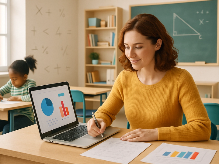 Editorial illustration for Best math websites for elementary students.